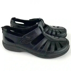 Abeo Fisherman Style Black Leather Sandals Sz 5 Women's Smart System 3515